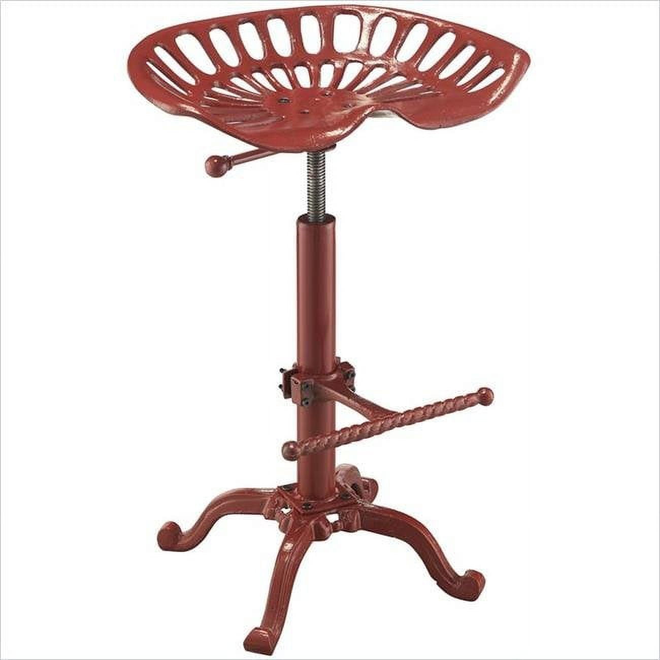 Red Adjustable Tractor Seat Stool