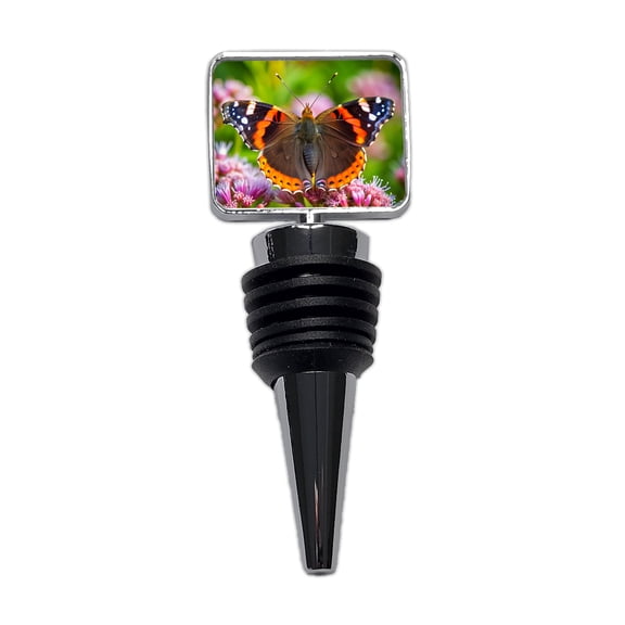 Red Admiral Butterfly Wine Bottle Stopper Cap Plug