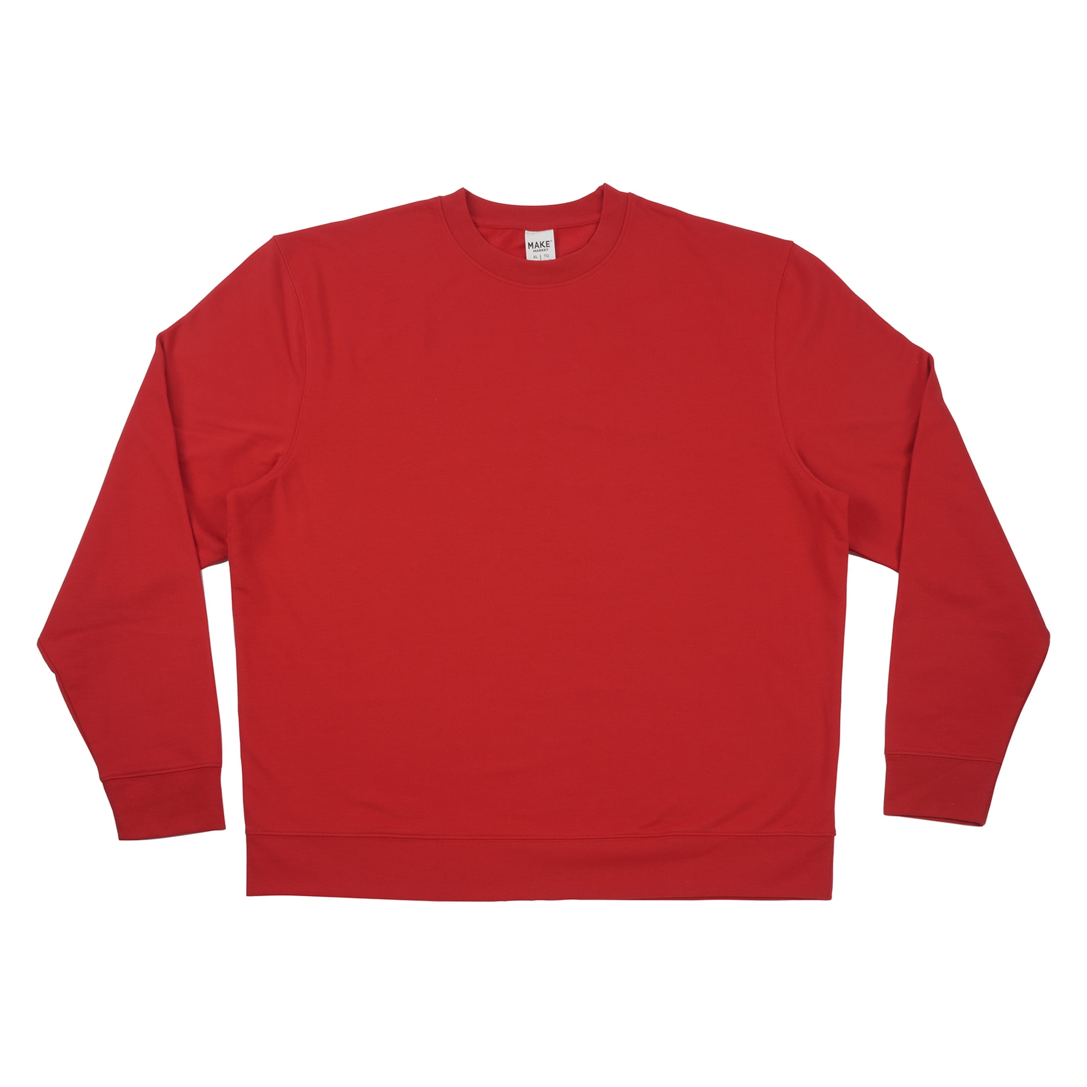 Make Market Red Adult Crew Neck Sweatshirt - Large Cotton-Poly Fleece Pullover for Vinyl Transfers & Fabric Paint, Unisex Fit for Custom DIY Apparel, 12 Pack
