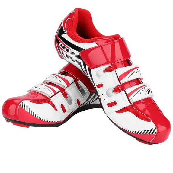 Red Adult Mountain Road Bike Shoes, Anti-Slip SPD System, Lock Cycling footwear, Size 39
