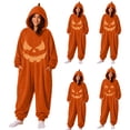 thumbnail image 1 of Red Adult Onesie Polyester Oversized Pumpkin Suit Pajama, Halloween Jumpsuit For Adults Women Indoor Masquerade Theater Party Home Dress Up XL, 1 of 7
