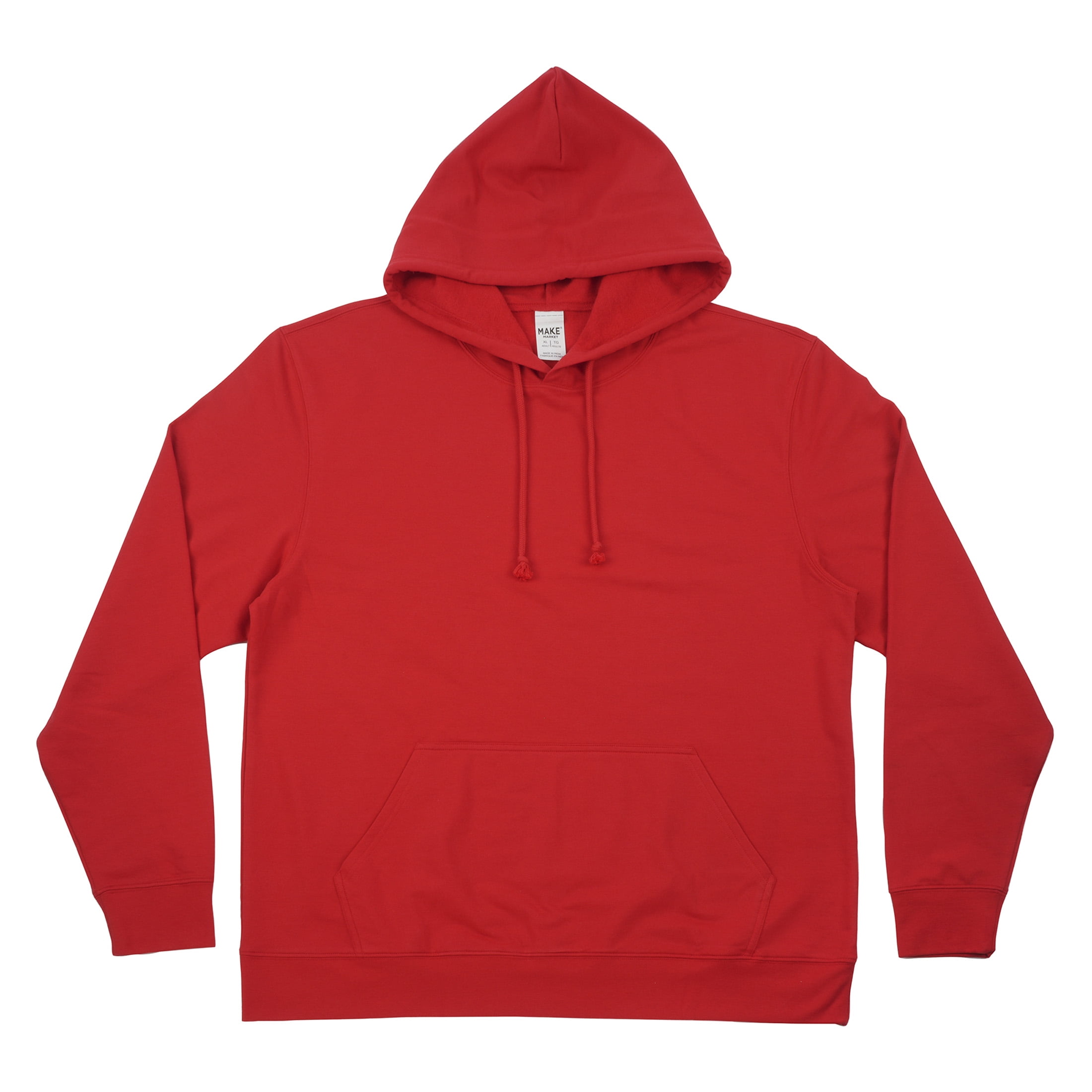 Make Market Red Adult Pullover Hoodie - Large Cotton-Poly Fleece Sweatshirt with Drawstring Hood, Unisex Fit for Vinyl Transfers & Fabric Paint, Custom DIY Apparel, 12 Pack