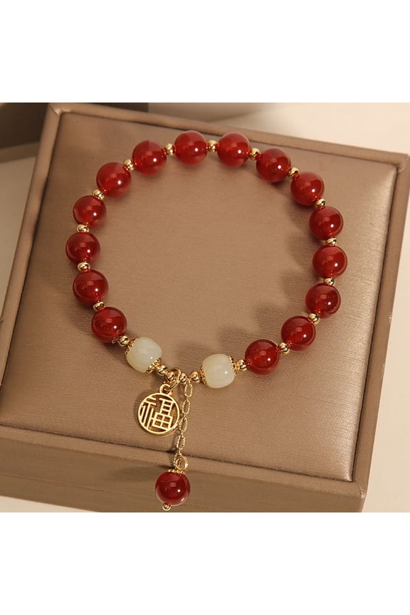 New Red Agate Elegant Bracelet Natural Stone Elegant Red Agate Bracelet