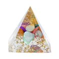 thumbnail image 1 of Red Agate Orgone Pyramid Healing Crystals Orgonite Pyramid Flower of Life Positive Energy Spiritual Reiki Gemstone Pyramid for Anti-Stress Inspirational Attracts Success Decor Gifts, 1 of 6