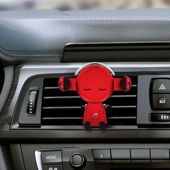 Red Air Vent Phone Stand with Strong Grip and 360 Degree Rotation for Car Navigation