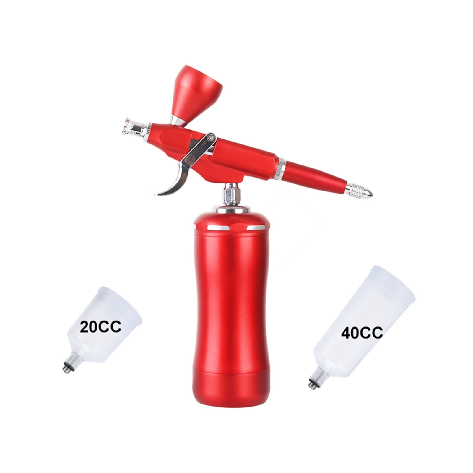 Red Airbrush Compressor Kit with Gravity Trigger Type Spray Gun for Art