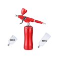 Red Airbrush Compressor Kit with Gravity Trigger Type Spray Gun for Art