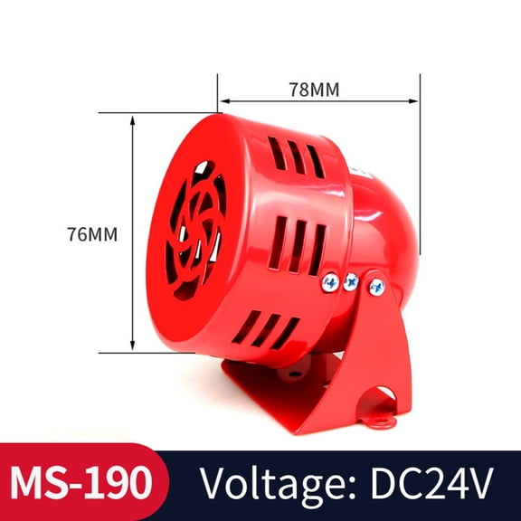 Red Alarm Siren With High-Speed Motor For Factory Construction Site Security, Loud Electric Buzzer For Power Failure, AC 110V 220V DC 12V 24V(DC24V)