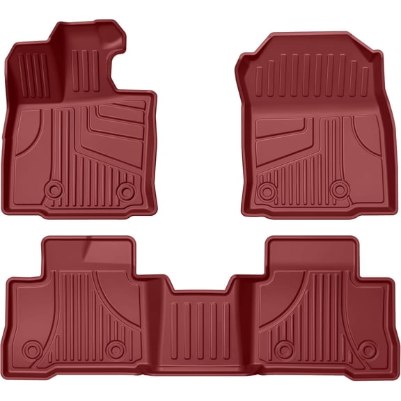 Red All‑Weather TPE Floor Liners Custom Fit for Toyota RAV4 2026 Car Floor Mats, Not for PHEV