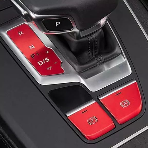Red Alloy 3Pc For Q5 Q5L Sq5 18-24 Center Console Gear Shift Button Sticker