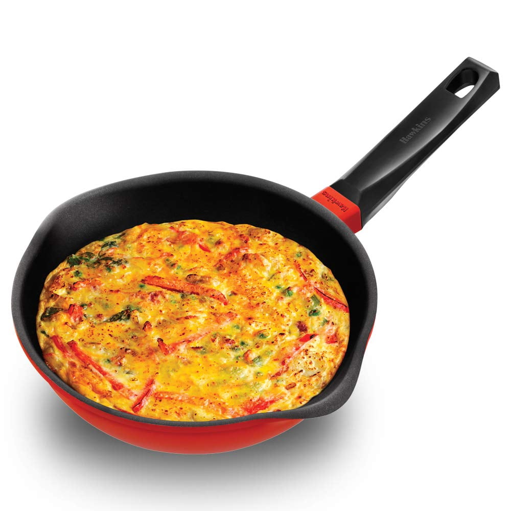 Red Aluminium Frying Pan 22 Cm | Die Cast Non Stick Fry Pan, Ceramic Coated Pan, Induction Frying Pan, Small Frying Pan (IDCF22)