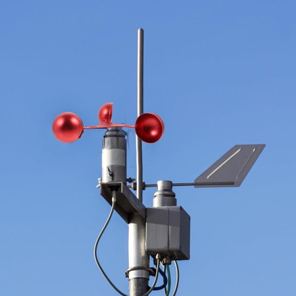 Red Aluminum Alloy 3-Cup Wind Meter Sensor for Wind Speed Measurement and Meteorological Monitoring