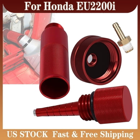 Red Aluminum Extended Run Gas Cap with Brass Funnel For Honda Generator EU2200i
