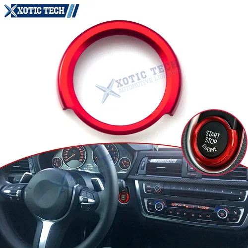 Red Aluminum Ignition Start Stop Button Ring Cover Circle For Bmw 2 3 4 5 6 7