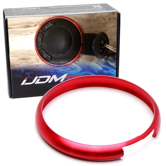 Red Aluminum Smart Key Fob Surrounding Ring Decoration For 2008-2014/2015 Gen2 Mini Cooper R55 R56 R57 R58 R59 & Gen1 R60 R61