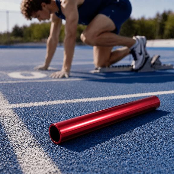 Red Aluminum Track & Field Relay Baton for Racing and Outdoor Sports