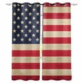 thumbnail image 1 of Red American Flag Kitchen Curtains Retro USA Flag Watercolor Cafe Short Curtains for Bathroom Blackout Window Curtain Grommet Small Window Treatment Tier Drapes for Bedroom Living Room 52"x45"x2, 1 of 9