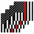 thumbnail image 1 of Red American Flag Kitchen Dish Towels for Drying Dishes Set of 4, Black White Striped US Flag Stars Waffle Weave Microfiber Hand Tea Bathroom Towels Quick Dry & Absorbent Towel 12x12, 1 of 7