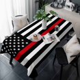 thumbnail image 1 of Red American Flag Table Cloth Waterproof Tablecloths, Black White Striped US Flag Stars Tablecloth Dining Table Cover for Kitchen Party Tabletop Outdoor, Rectangle Tablecloth 60x120 Inch, 1 of 9
