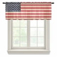 thumbnail image 1 of Red American Flag Valance Curtains for Kitchen/Living Room/Bathroom/Bedroom Window, Rod Pocket Small Topper Half Short Window Curtains Voile Sheer Scarf, Retro USA Flag Watercolor 60"x18", 1 of 8