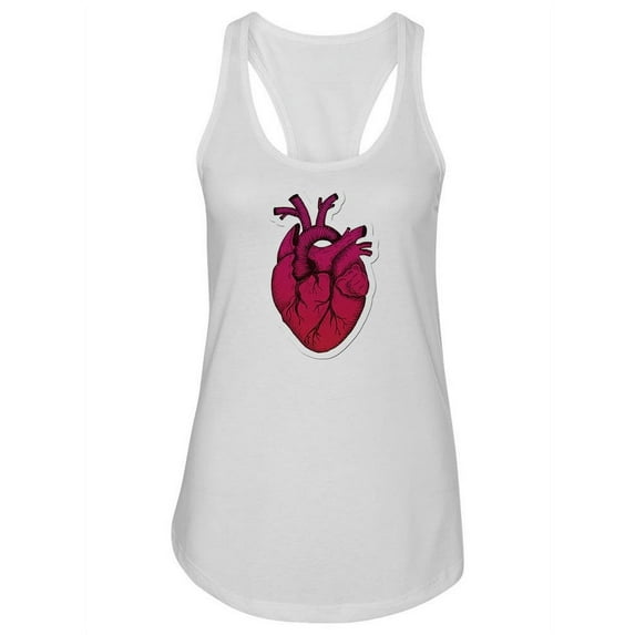 Red Anatomical Heart Racerback Tank Women -Image by Shutterstock, Female Small
