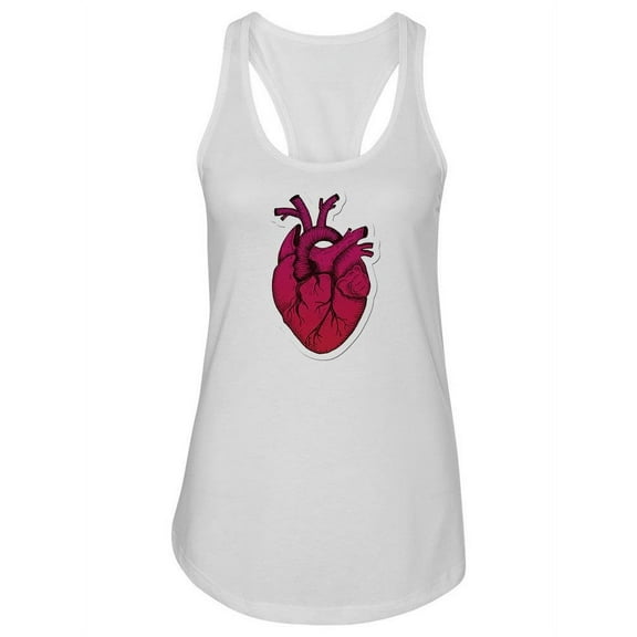 Red Anatomical Heart Racerback Tank Women -Image by Shutterstock, Female XX-Large