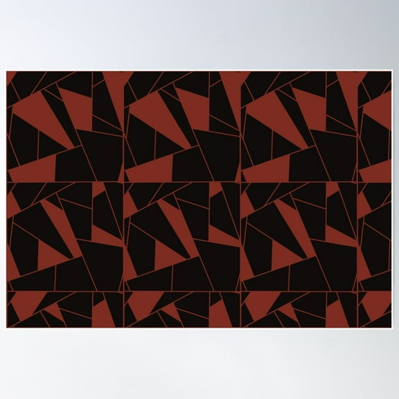 Red And Black Abstract Pattern Poster Wall Art, Modern Wall Decor For Living Room Bedroom, 24x36 UNFRAMED