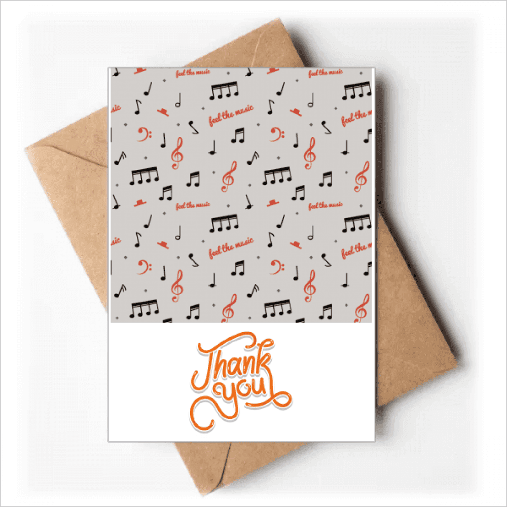 Red And Black Music Notes Thank You Cards Envelopes Blank Note