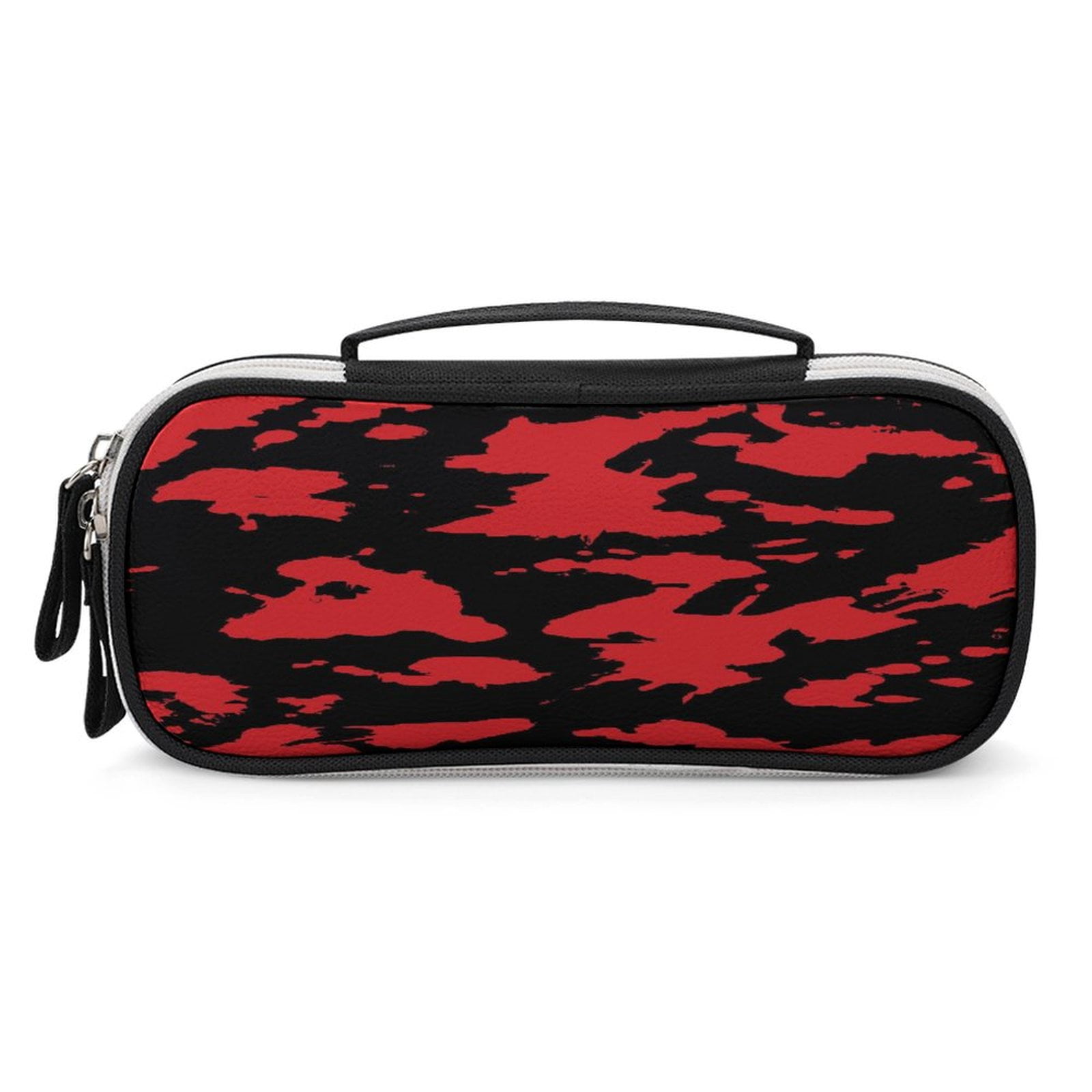 Red And Black Paint Splatter Pencil Case Multi Function Zipper Pencil ...