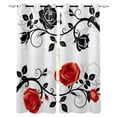 thumbnail image 1 of Red And Black Rose White Curtain For Kitchen Living Room Bedroom Curtains Home Decoration Window Tre, 1 of 5