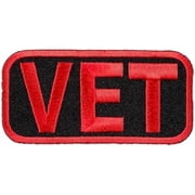 Red And Black Vet Patch, Military Veterans Patches