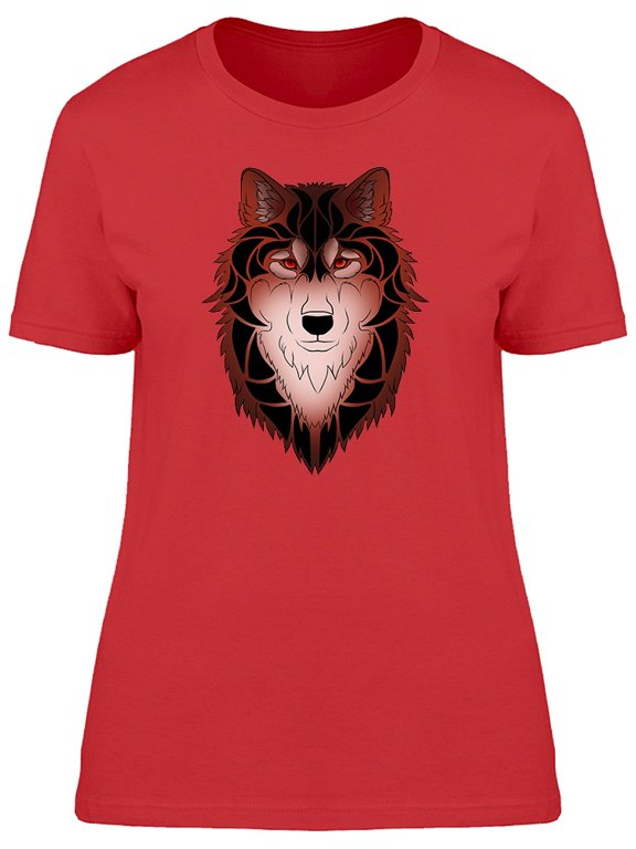 Red And Black Wolf T-Shirt Men -Image by Shutterstock, Male Small