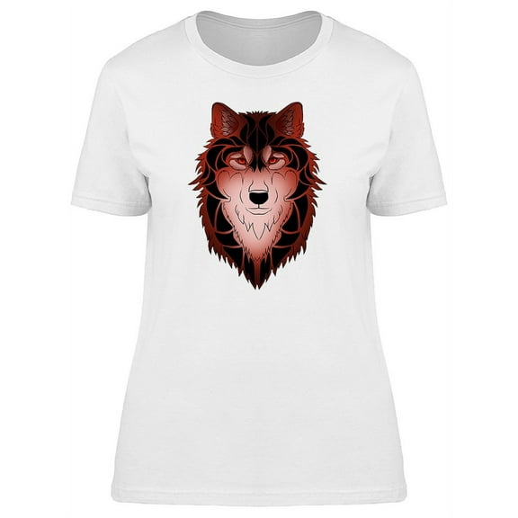 Red And Black Wolf Tattoo T-Shirt Women -Image by Shutterstock, Female Small
