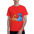 thumbnail image 1 of Red And Blue Dragon Flame Men'S Basic Short Sleeve T-Shirt Red Xx-Large, 1 of 5
