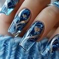 thumbnail image 1 of Red And Blue Electric Pattern Flame Stripe Nail Patch, 1 of 5