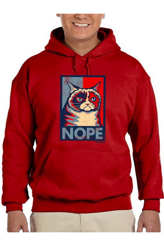 Red And Blue Grumpy Cat  Hoodie Men -T-Line Designs, Male Small