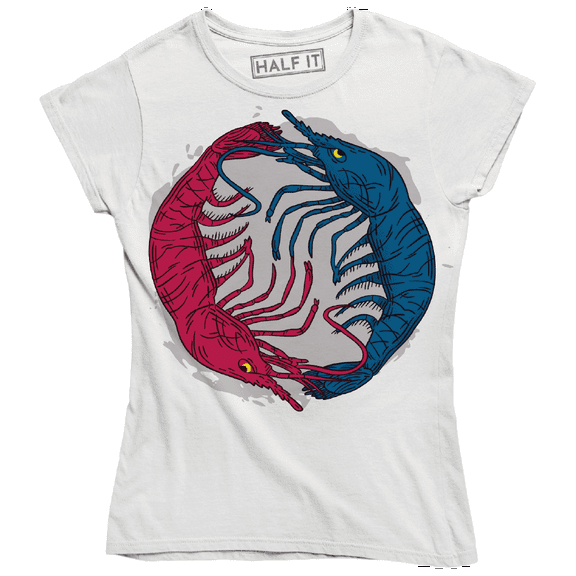 Red And Blue Lobster Representing A Yin-Yang Symbol Women's T-Shirt