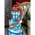 thumbnail image 1 of Red And Gold Cosmic Dragon On Blue Crystal Stalactite Rock LED Light Statue, 1 of 9