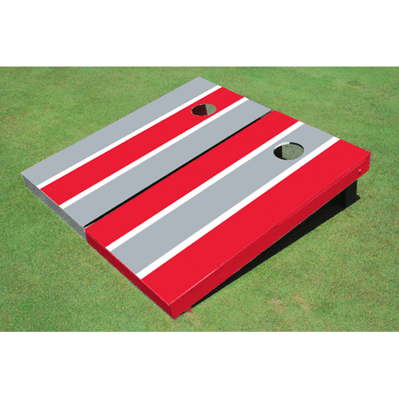 Red And Gray Alternating Long Stripe Set