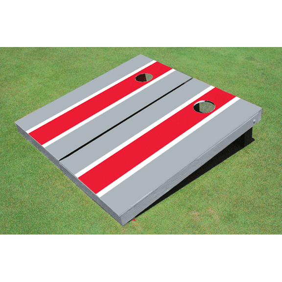 Red And Gray Matching Long Stripe Set