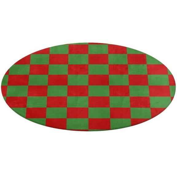Red And Green Pattern Round Carpet Circle Rug Outdoor Patio Area Rug Washable Large Area Rugs Hallway Room Decor Fitness Mats