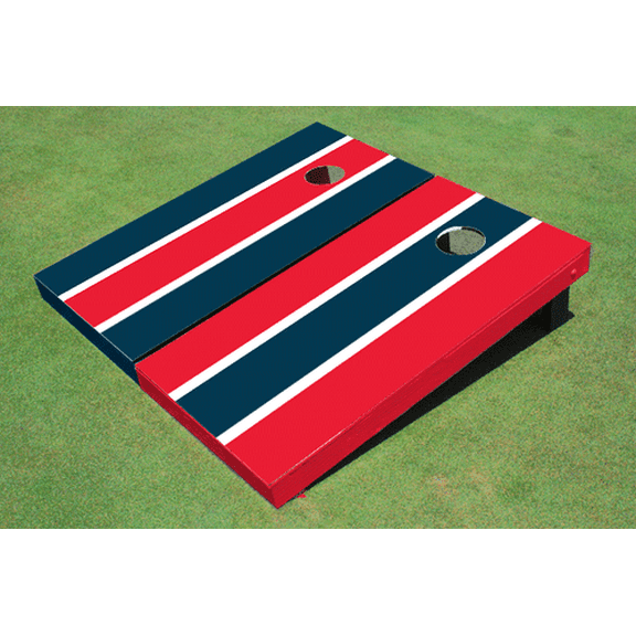 Red And Navy Alternating Long Stripe Set