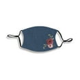 thumbnail image 1 of Red And Pink Roses Navy Blue One Size Fabric Fashion Face Covering Mask, 1 of 1