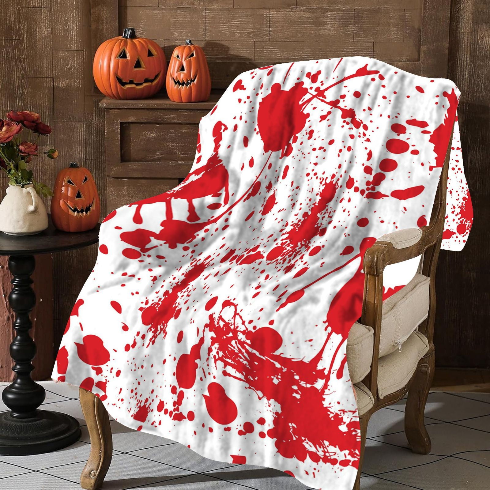 Red And White Blanket Autumn Plush Style Suitable For Bed Sofa Couch