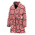 thumbnail image 1 of Red And White Bullseye Target Women Bathrobe One Size Univeral Fits, Eyes Fashion Lightweight Plush Fleece Long Robe For Women, 1 of 3
