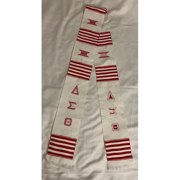 White And Red Delta Sigma Theta Stole Pack Of 5