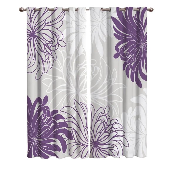 Red And White Flower Chrysanthemum Dahlia Floral Window Treatments Curtains Valance Room Curtains Window Curta