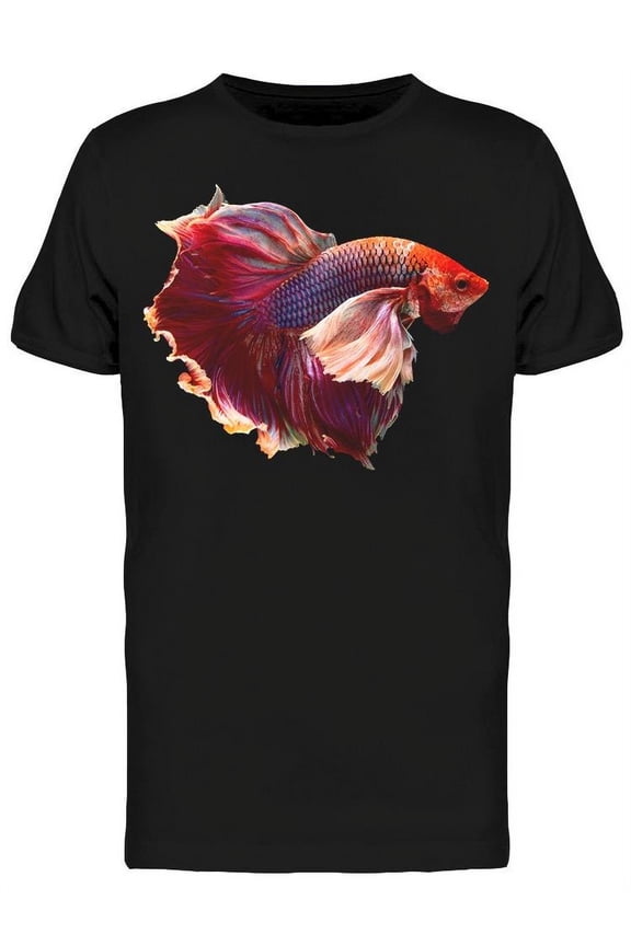 Red And White Halfmoon Betta T-Shirt Men -Image by Shutterstock, Male Medium