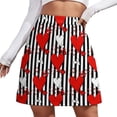 thumbnail image 1 of Red And White Heart Skirt Valentines Hearts Vintage Mini Skirts Summer High-waisted Graphi, 1 of 7