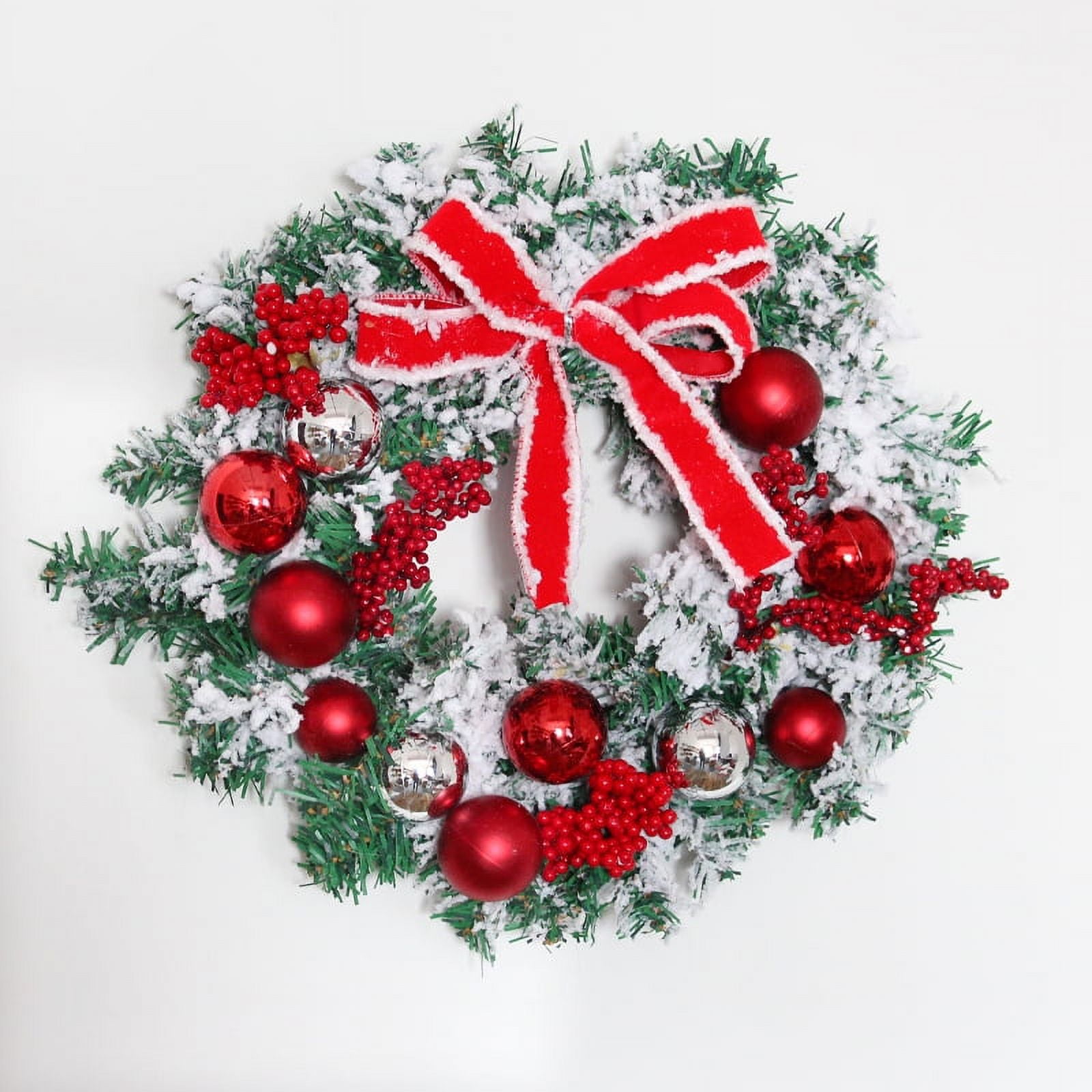 Red And White Holiday Trim Front Door Wreath Christmas Home Restaurant ...